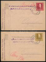 Bosznia Hercegovina 1917 Jótékonysági bélyegek 2 cenzúrás lapon elsőnapi bélyegzéssel