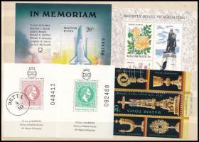 1986-1989 Kis tétel, 13 db borítékban, benne blokk, emlékív összefüggések, több példányok (~20.000)