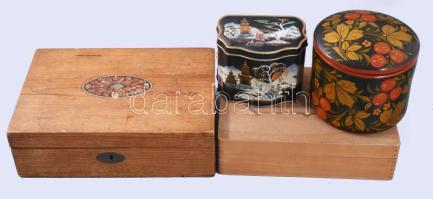 8 darab díszdoboz, közte Szent István fadoboz, klf méretben