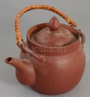 Kerámia teás kanna, jelzés nélkül, m: 15 cm