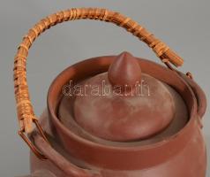 Kerámia teás kanna, jelzés nélkül, m: 15 cm