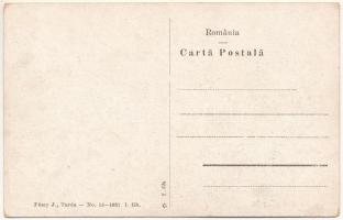 Torda, Turda; Piata / Fő tér, étterem, J. Szentkirályi, Lengyel udvar, Klein Simon, Füssy J. üzlete ...