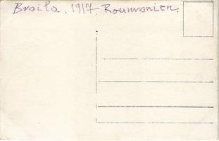 1917 Braila, Verladen, DDSG 65110 / WWI Romanian military, soldiers and cannons on a barge. photo (E...