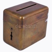 Corvina Általános Biztosító R.T réz persely, 9x7,5 cm