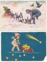 12 db RÉGI karácsonyi üdvözlő képeslap / 12 pre-1945 Christmas greeting postcards