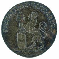 1790. Habsburg Birodalom "II. Lipót pozsonyi koronázása" Ag koronázási zseton. "LEOPOLDVS II - D G ROM IMP S A - GER HVN BOH REX - ARCHID AVSTRIAE - CORONATVS - POSONII XV NOV - MDCCXC / PIETATE ET CONCORDIA" (2,22g/~21mm) T:VF patina Habsburg Monarchy 1790. "Coronation of Leopold II" Ag coronation jeton (2,22g/~21mm) C:VF patina HTÉ 877.