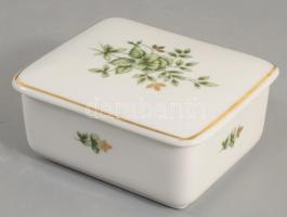 Hollóházi Erika mintás bonbonier, jelzett, hibátlan, 9x8 cm