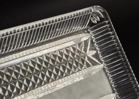 Ólomkristály tálca, 29x14,5 cm