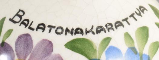 Városlődi korsó Balatonakarattya felirattal, m: 13,5 cm