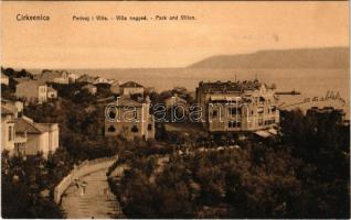 1910 Crikvenica, Cirkvenica; Perivoj i Ville / Villanegyed / Park und Villen / park, villas