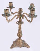 Bronz gyertyatartó, m: 32 cm