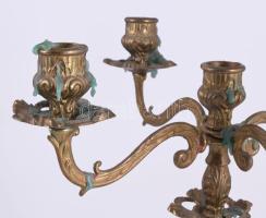 Bronz gyertyatartó, m: 32 cm