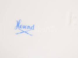 Herendi 4 darab hecsedli mintás tál, jelzett, 2. oszt., kis kopással, d: 19,5 cm