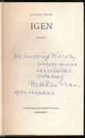 Palotai Erzsi: Igen. A szerző, Palotai Erzsi (1907-1988) által Dr. Ludvigh Károly főorvos részére DE...