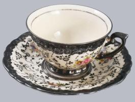 Bavaria 5 személyes virágmintás mokkás készlet, jelzett, kopással