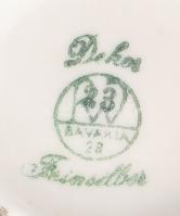 Bavaria 5 személyes virágmintás mokkás készlet, jelzett, kopással