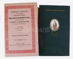 Dobos C. József emlékkönyv. Összeállította Éliás Tibor és Szántó András. A magyar gasztronómia irodalma. Szentendre, 1985. Kiadói műbőr kötés, jó állapotban. + Czifray István szakácsmester magyar nemzeti szakácskönyve [...]. Pest, 1840. REPRINT! Kiadói kartonált kötés, kissé kopottas állapotban.