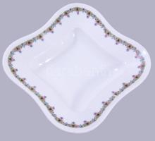 Antik kínáló, kopással, 21x21 cm