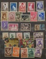 Belgium több száz darab bélyeg 10 lapos berakóban (betapadt/beragadt bélyegek / a lot of stamps sticked in)