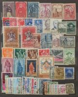 Belgium több száz darab bélyeg 10 lapos berakóban (betapadt/beragadt bélyegek / a lot of stamps stic...