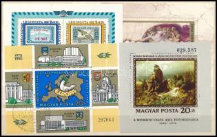 1974-1976 Kis tétel, 9 db borítékban, benne blokk, emlékív összefüggések, több példányok (~19.750)