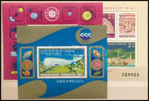 1974-1976 Kis tétel, 9 db borítékban, benne blokk, emlékív összefüggések, több példányok (~19.750)