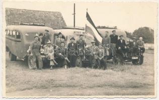 Beszterce, Bistritz, Bistrita; Besztercze-Óradna buszjárat, magyar zászló / autobus trip between Bistrita and Rodna veche, Hungarian flag. photo (fl)