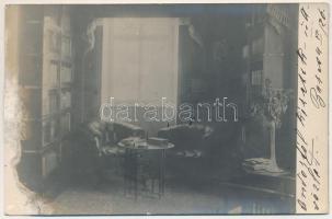 1915 Kisbarcsa, Barcea Mica (Nagybarcsa, Barcea Mare); Barcsay kastély belső. Vadnai Béla felvétele ...