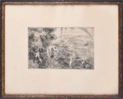 Aszódi Weil Erzsébet (1901-1976): Hangverseny a Rákóczi várban (Sárospatak). Rézkarc, papír, jelzett...