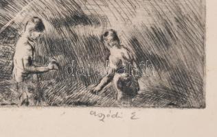 Aszódi Weil Erzsébet (1901-1976): Hangverseny a Rákóczi várban (Sárospatak). Rézkarc, papír, jelzett...