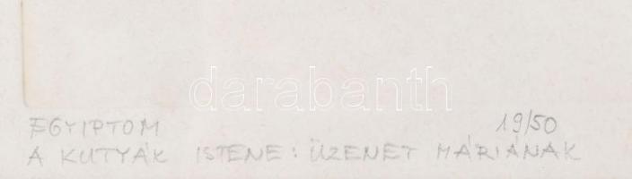 K. Bereczky Ildikó: Egyiptom. Színezett rézkarc. Jelzett, sorszámozott. 19/50. 32x21 cm Üvegezett ke...