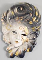 Porcelán velencei maszk, 16x12 cm