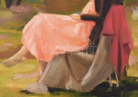 Thorma jelzéssel: Nő székben. Olaj, karton. Keretben. 36x30 cm