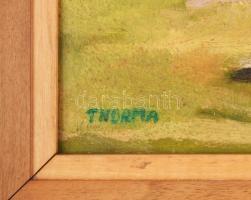 Thorma jelzéssel: Nő székben. Olaj, karton. Keretben. 36x30 cm