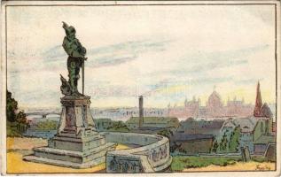 Budapest I. Részletek a Halászbástyáról. Készültek az O. M. Kir. Iparművészeti Iskolában. Magyar Földrajzi Intézet R.-T. kiadása s: Fejes Gy. (EK)