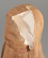 Dabóczi Mihály (1905-1980): Éneklő lányok. Festett gipsz, sérült, jelzett, m: 30 cm