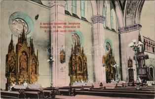 1928 Budapest XIII. Sarutlan kármeliták temploma, a jobb oldali mellékoltárok, belső. A rendház saját levele és kiadása. Huba utca 12. (r)