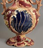 Eichwald kétfüles váza. Ragasztott, hiánnyal, m: 31 cm