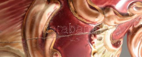 Eichwald kétfüles váza. Ragasztott, hiánnyal, m: 31 cm