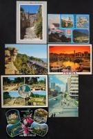 800-900 db modern külföldi városképes lap, érdekes, változatos anyag