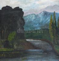 Kovács jelzéssel: Várrom. Olaj, vászon, fa keretben 35x45 cm