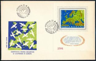 1975 Biztonsági és Együttműködési Konferencia Európában vágott blokk Mi 125 FDC-n