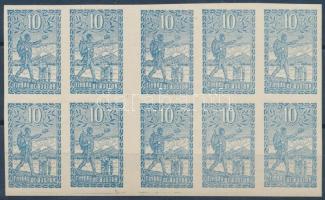 1914 Segélybélyeg ívközépréses 10-es összefüggésben (ujjlenyomat, folt / fingerprint, spot)