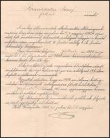 1904 Bp., Hieronymi Károly kereskedelemügyi miniszter saját kezű aláírása kinevezésen