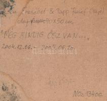 Sámson Erzsébet: Még mindig ősz van, Olaj, farost, jelzett, hátoldalán autográf felirattal. keretben...