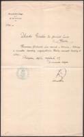 1896 Vörös László (1848-1925) miniszter aláírása államtitkárként kinevezésen