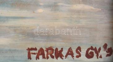 Farkas Gy. jelzéssel: Őszi táj. Olaj, farost, fa keretben 50x36 cm