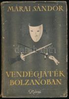 Márai Sándor: Vendégjáték Bolzanóban. Bp., é.n., Révai, 336 p. Kiadói félvászon-kötés, viseltes kiadói papír védőborítóban, ex libris-szel.