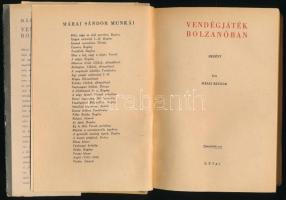 Márai Sándor: Vendégjáték Bolzanóban. Bp., é.n., Révai, 336 p. Kiadói félvászon-kötés, viseltes kiad...