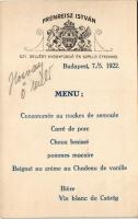 1922 Budapest VIII. Frenreisz István szállodai étterme, belső. József körút 56. Hátoldalon menükárty...